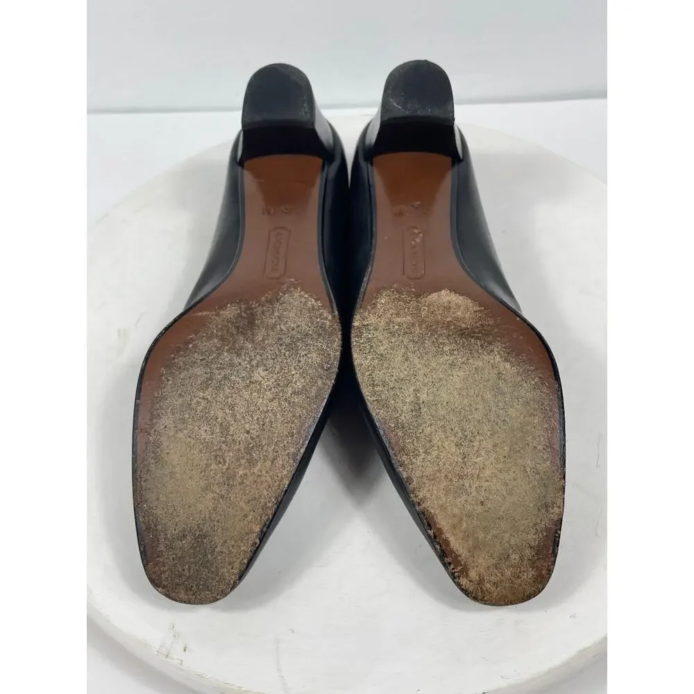 Vintage Coach Leather Short Heels Women's Size 7 Classic Italy Black